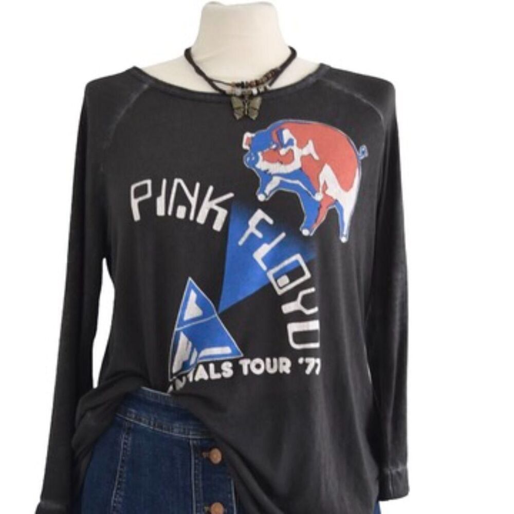 Lucky Brand X Pink Floyd Super Thin Burnout Band Tee retro indie rocker 90s M